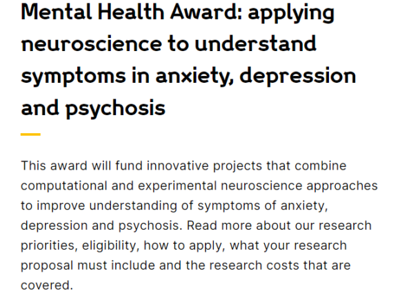 Applications open for Mental Health Award for Researchers