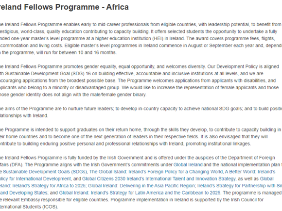 Ireland Fellows Programme – Africa