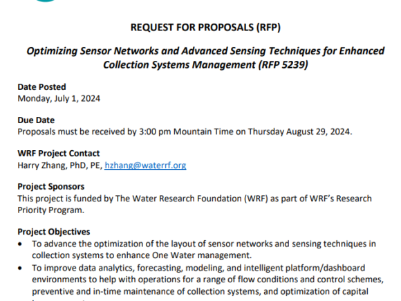 RFPs: Optimizing Sensor Networks and Advanced Sensing Techniques