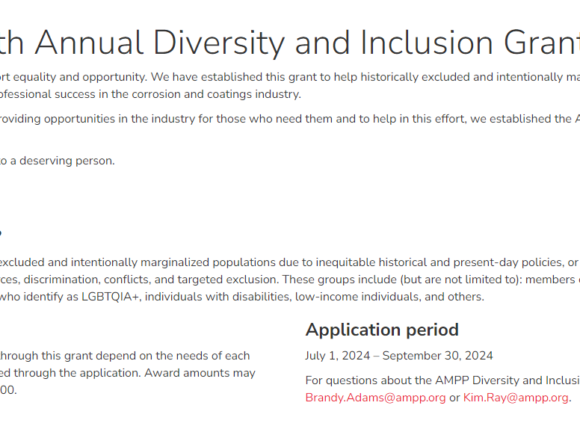 Apply for AMPP Diversity and Inclusion Grant