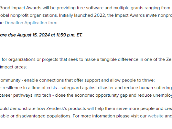 Call for Proposals: Tech for Good Impact Awards