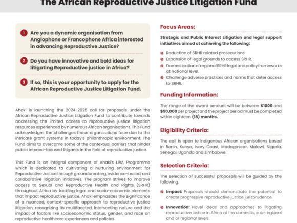 Call for Proposals: The African Reproductive Justice Litigation Fund 2024