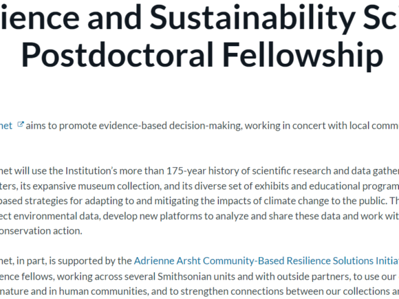 CFAs: Resilience and Sustainability Science Postdoctoral Fellowship