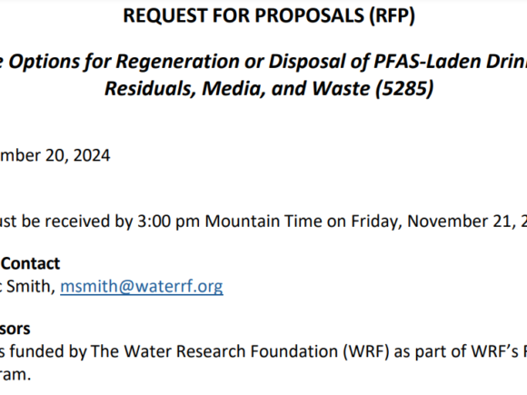 CFPs: Regeneration or Disposal of PFAS-Laden Drinking Water Residuals, Media, and Waste