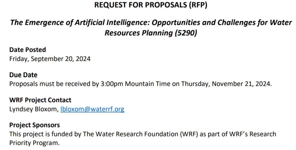 The Emergence of Artificial Intelligence: Opportunities and Challenges for Water Resources Planning