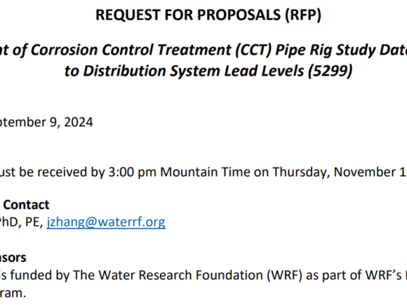 Call for Proposals: Assessment of Corrosion Control Treatment Project