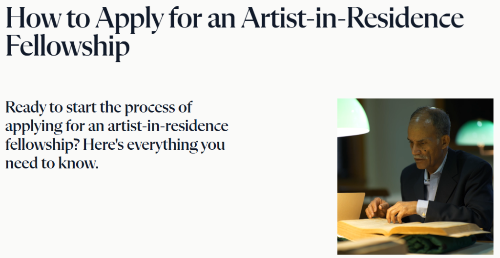 Submit Applications for Artist in Residence Fellowship Program