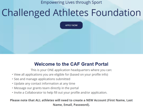 Entries open for Challenged Athletes Foundation Annual Grant Program