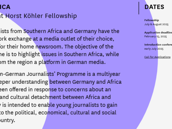 Southern-African Journalists’ Fellowship Programme 2025