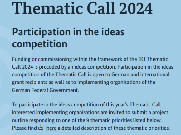 International Climate Initiative’s Thematic Call Funding Programme